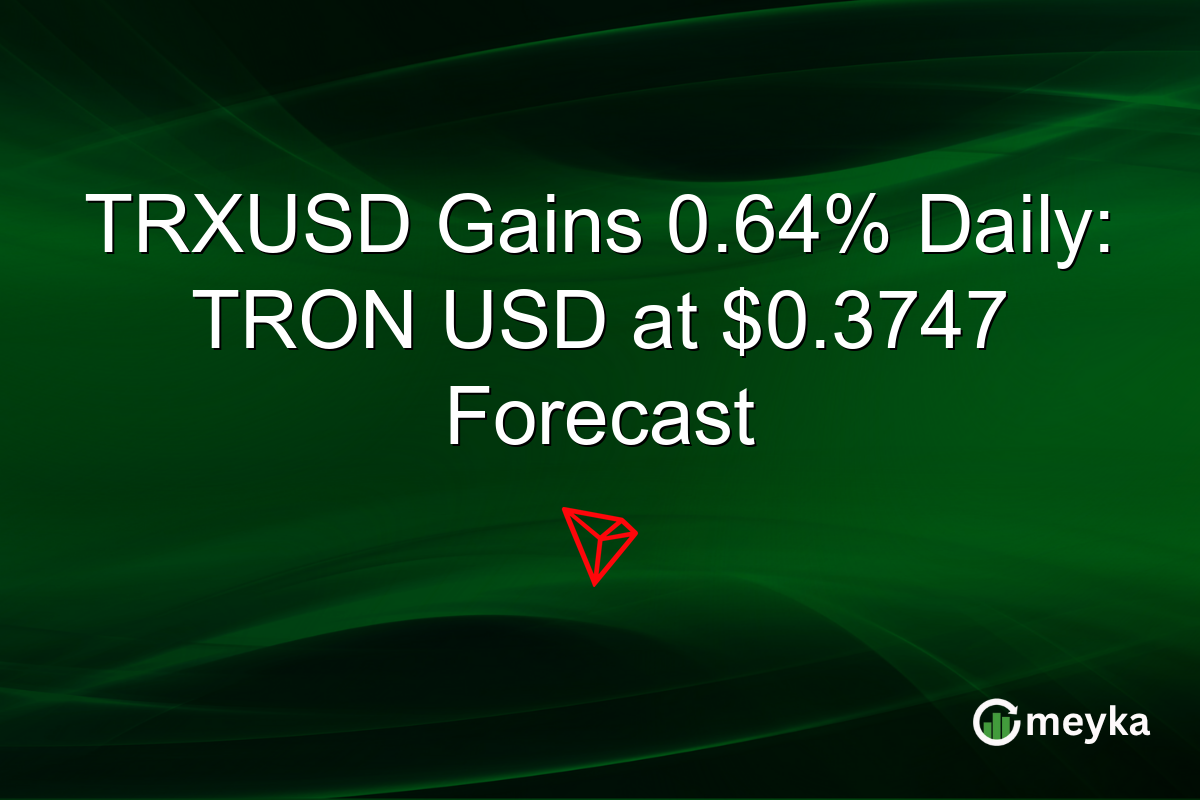 TRXUSD Gains 0.64% Daily: TRON USD at $0.3747 Forecast