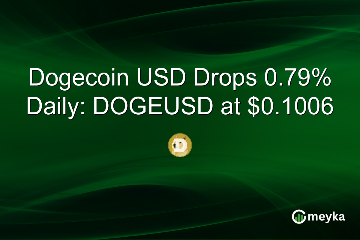 Dogecoin USD Drops 0.79% Daily: DOGEUSD at $0.1006