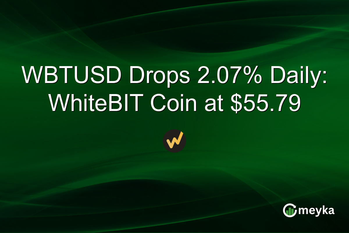 WBTUSD Drops 2.07% Daily: WhiteBIT Coin at $55.79