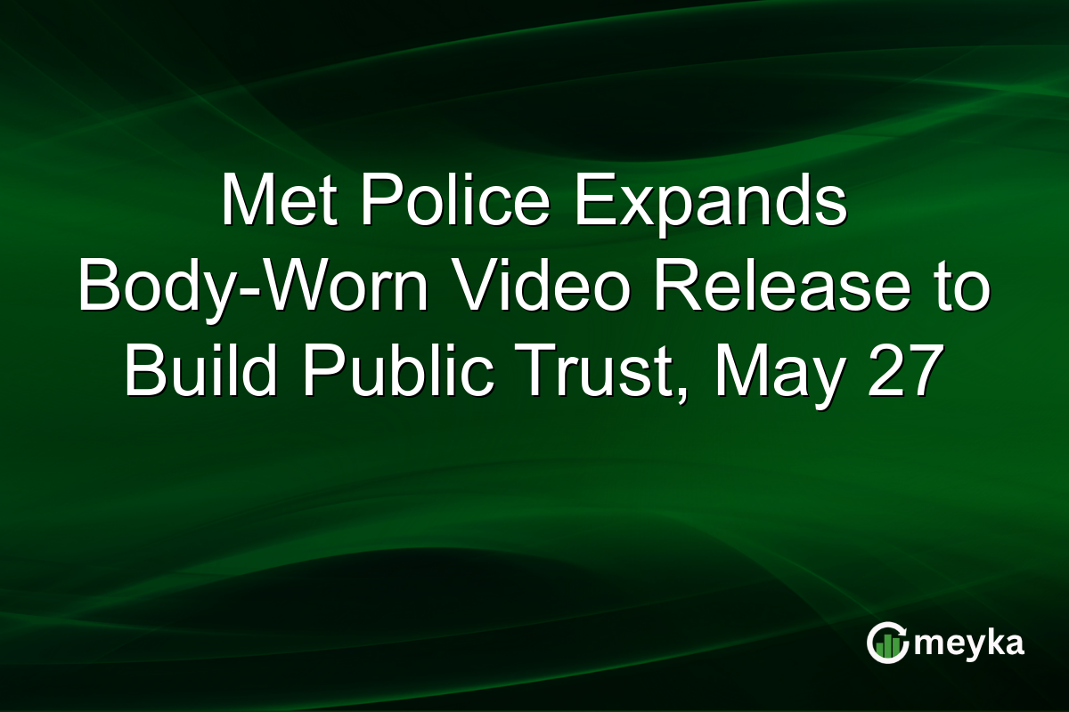 Met Police Expands Body-Worn Video Release to Build Public Trust, May 27