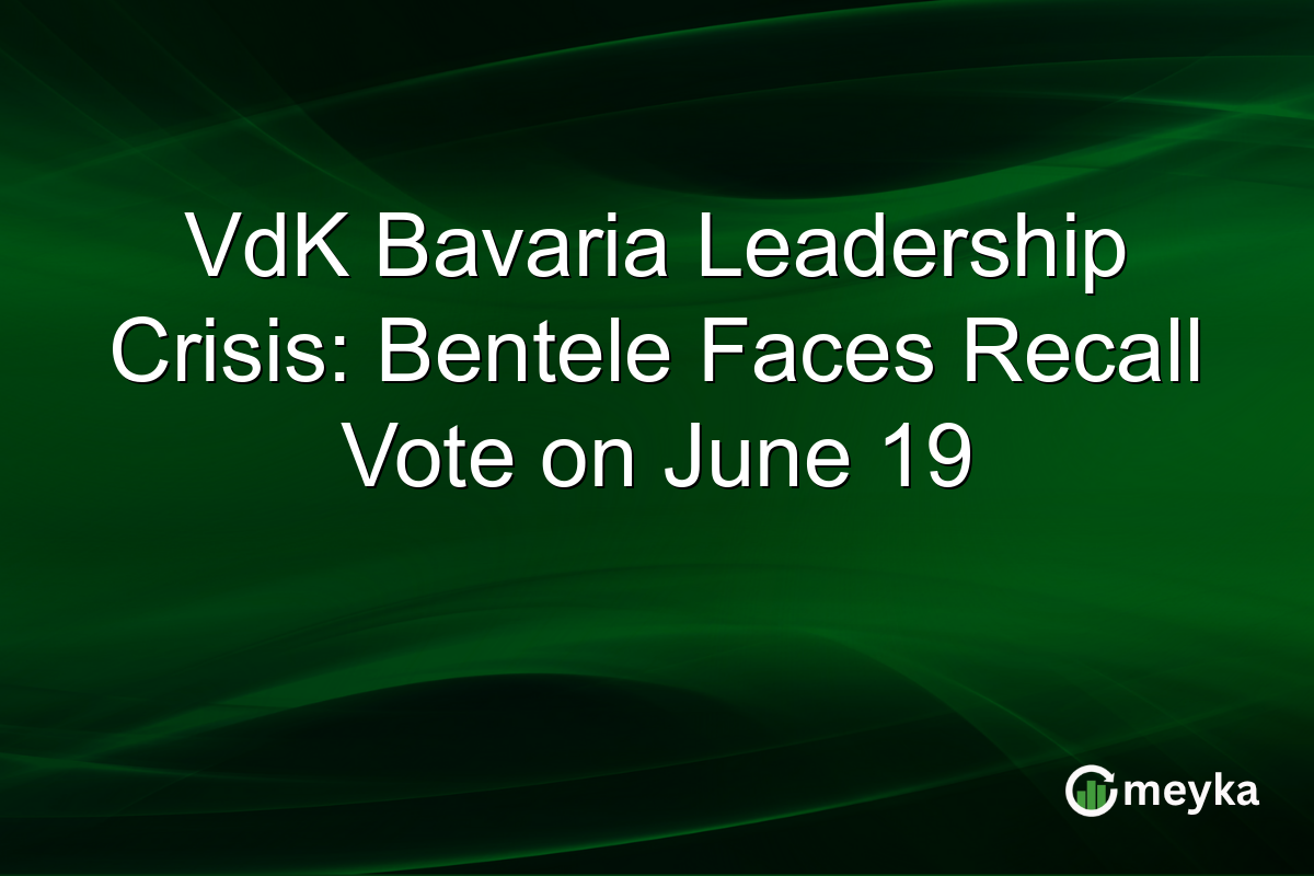 VdK Bavaria Leadership Crisis: Bentele Faces Recall Vote on June 19