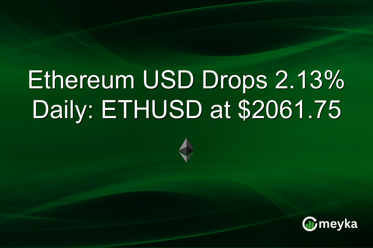 Ethereum USD Drops 2.13% Daily: ETHUSD at $2061.75