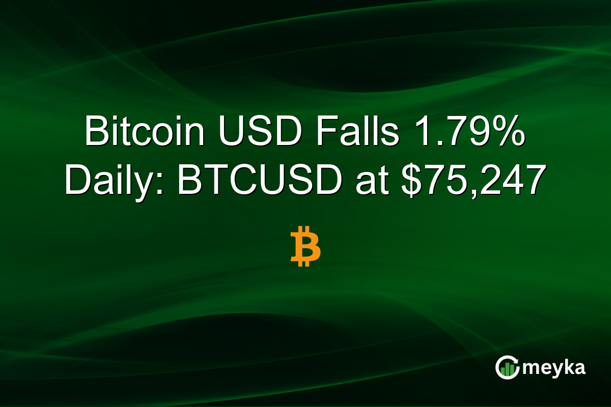 Bitcoin USD Falls 1.79% Daily: BTCUSD at $75,247