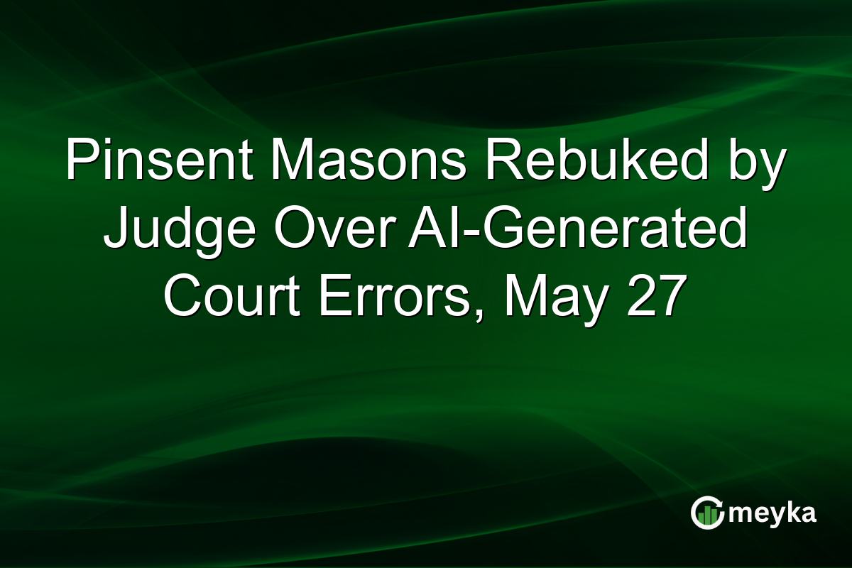 Pinsent Masons Rebuked by Judge Over AI-Generated Court Errors, May 27