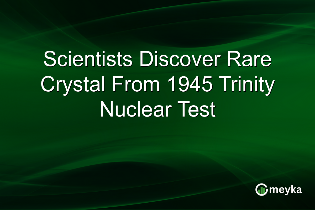 Scientists Discover Rare Crystal From 1945 Trinity Nuclear Test