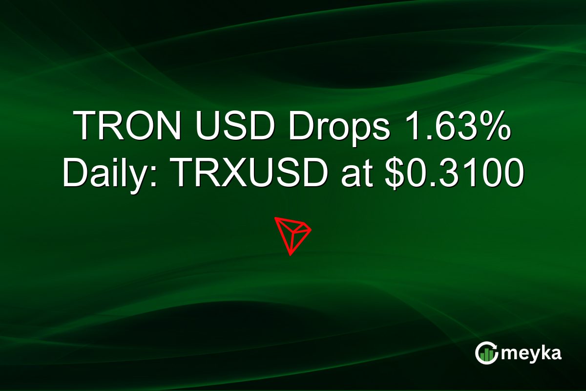 TRON USD Drops 1.63% Daily: TRXUSD at $0.3100