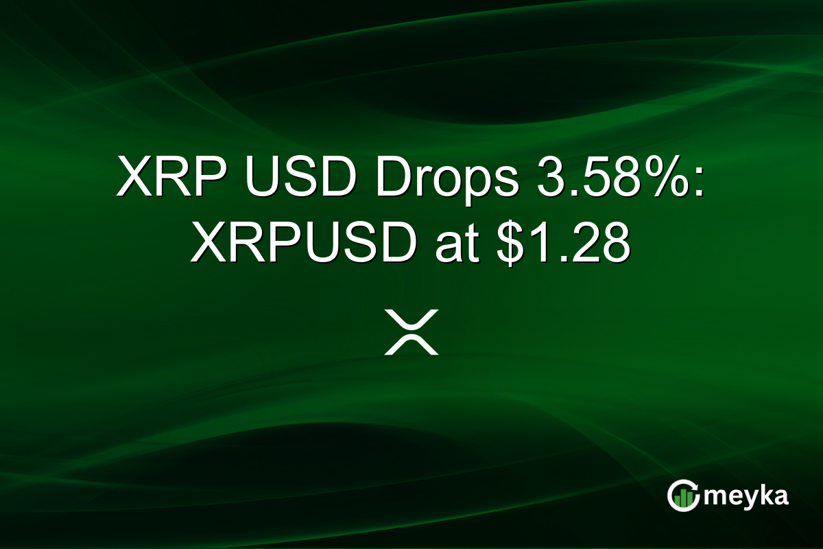 XRP USD Drops 3.58%: XRPUSD at $1.28