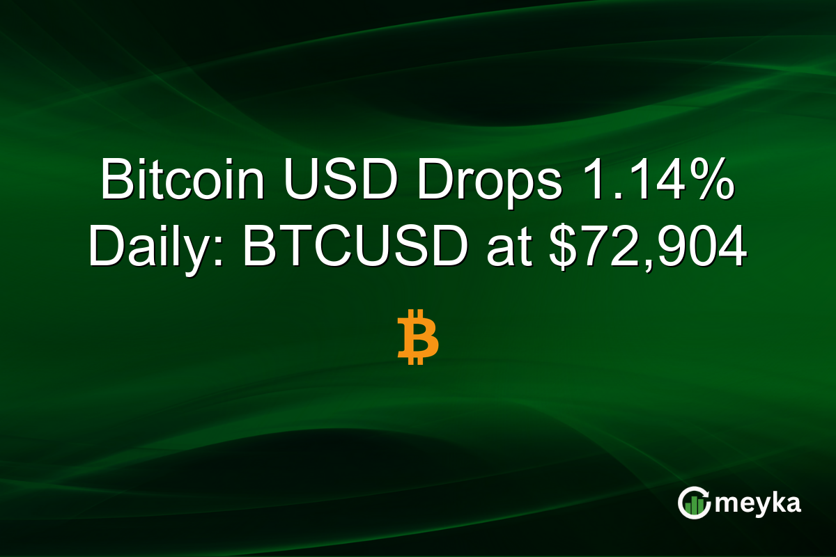 Bitcoin USD Drops 1.14% Daily: BTCUSD at $72,904