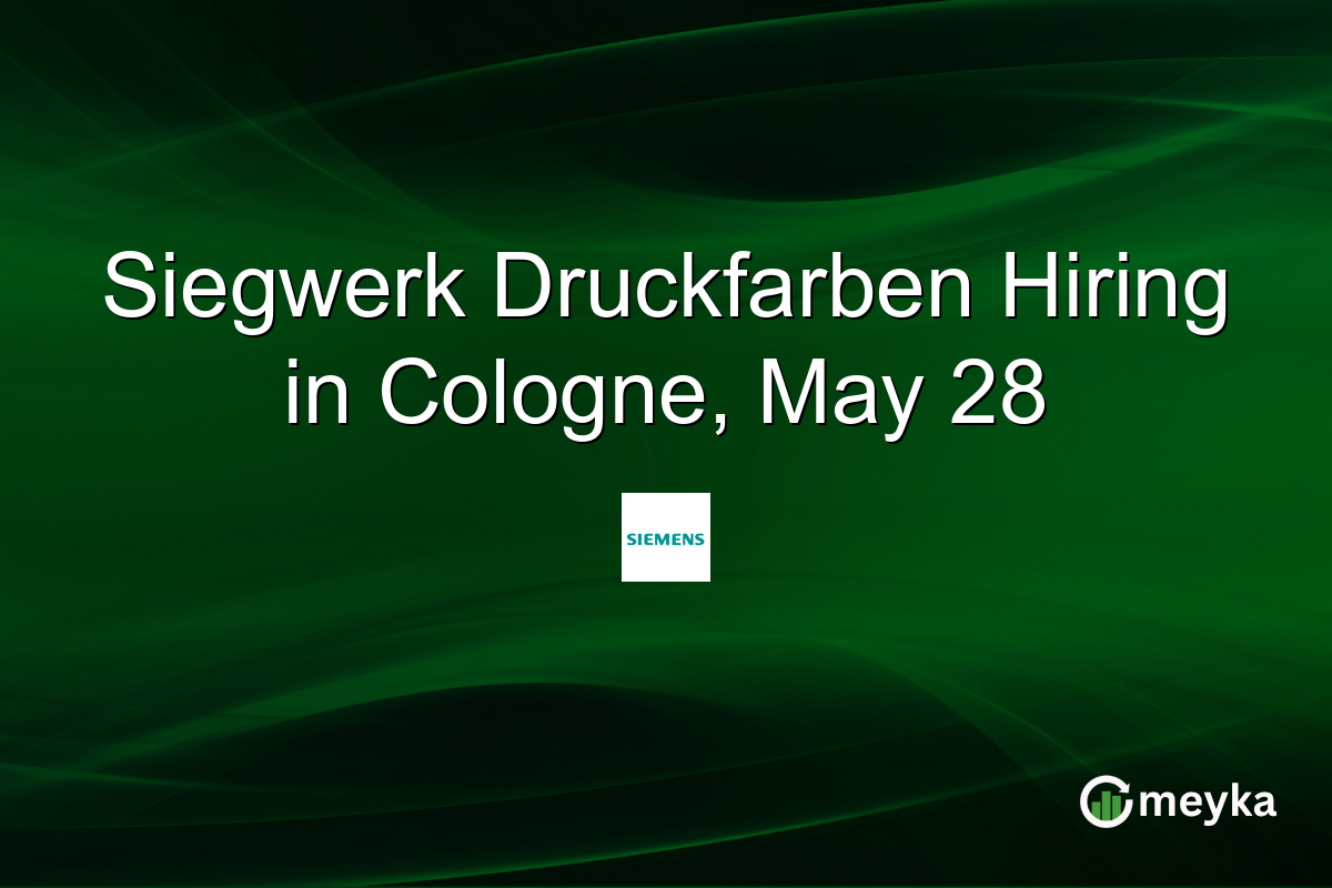Siegwerk Druckfarben Hiring in Cologne, May 28