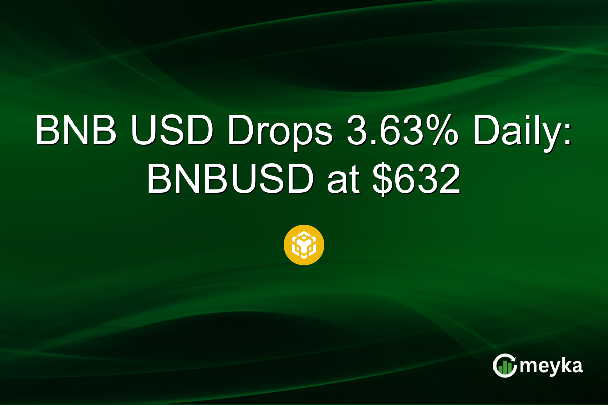 BNB USD Drops 3.63% Daily: BNBUSD at $632