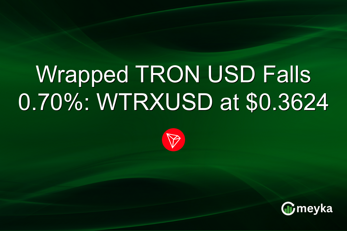 Wrapped TRON USD Falls 0.70%: WTRXUSD at $0.3624