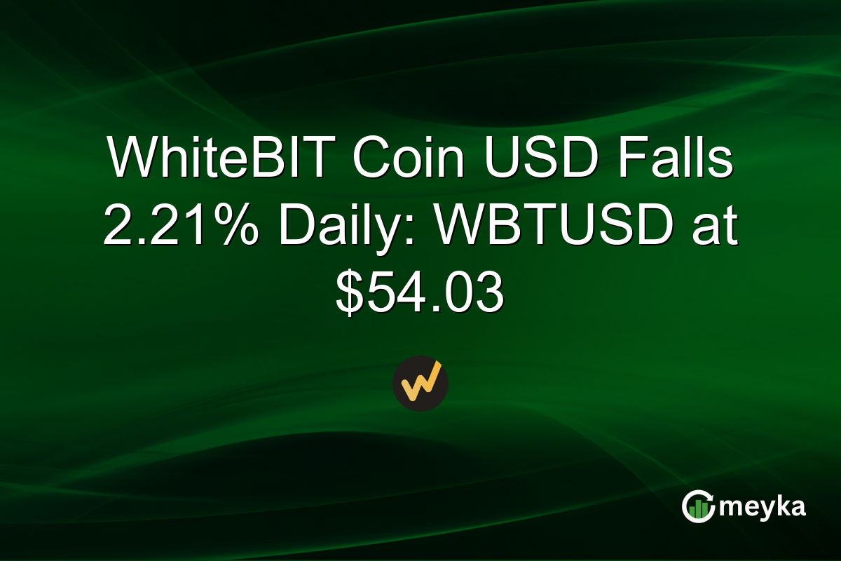 WhiteBIT Coin USD Falls 2.21% Daily: WBTUSD at $54.03