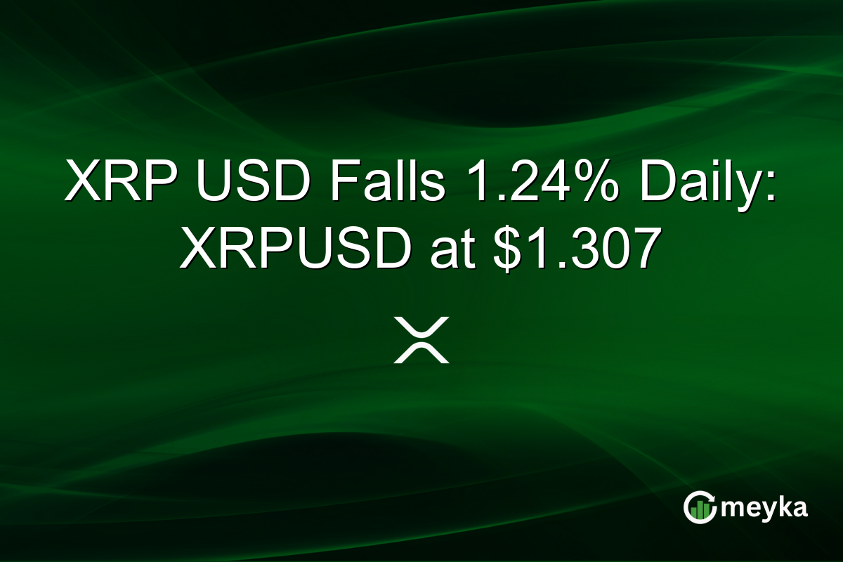 XRP USD Falls 1.24% Daily: XRPUSD at $1.307