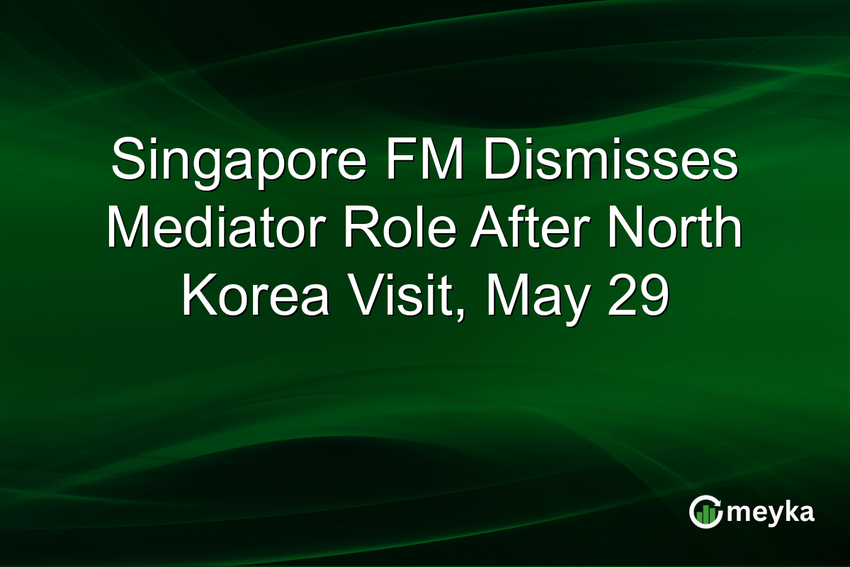 Singapore FM Dismisses Mediator Role After North Korea Visit, May 29