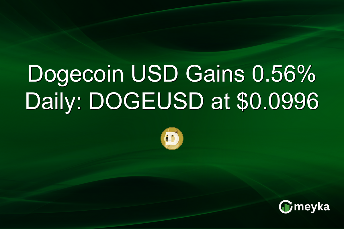 Dogecoin USD Gains 0.56% Daily: DOGEUSD at $0.0996