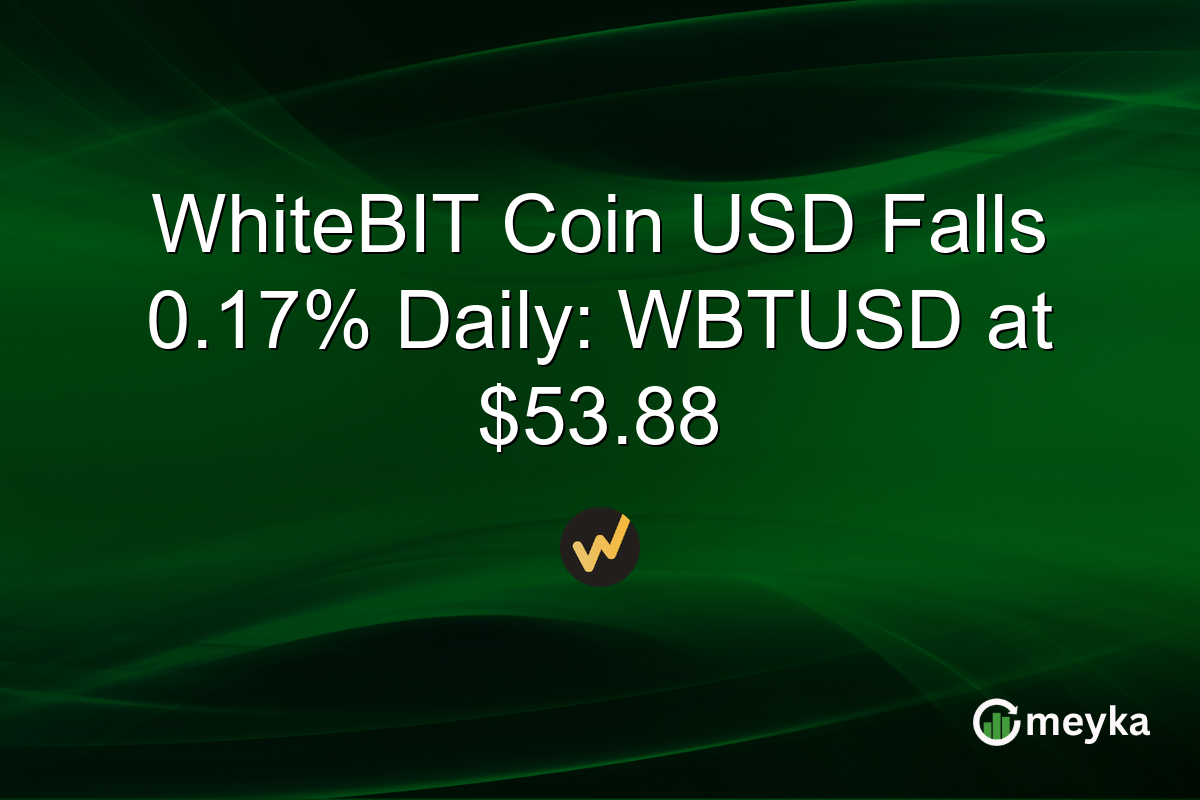 WhiteBIT Coin USD Falls 0.17% Daily: WBTUSD at $53.88