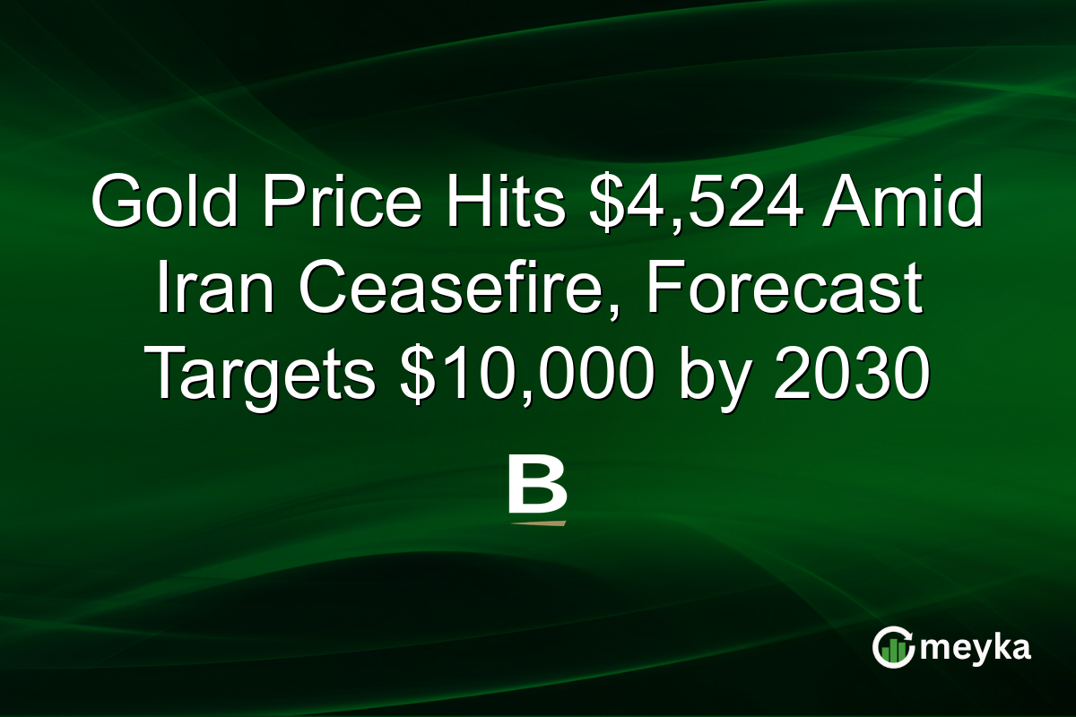 Gold Price Hits $4,524 Amid Iran Ceasefire, Forecast Targets $10,000 by 2030