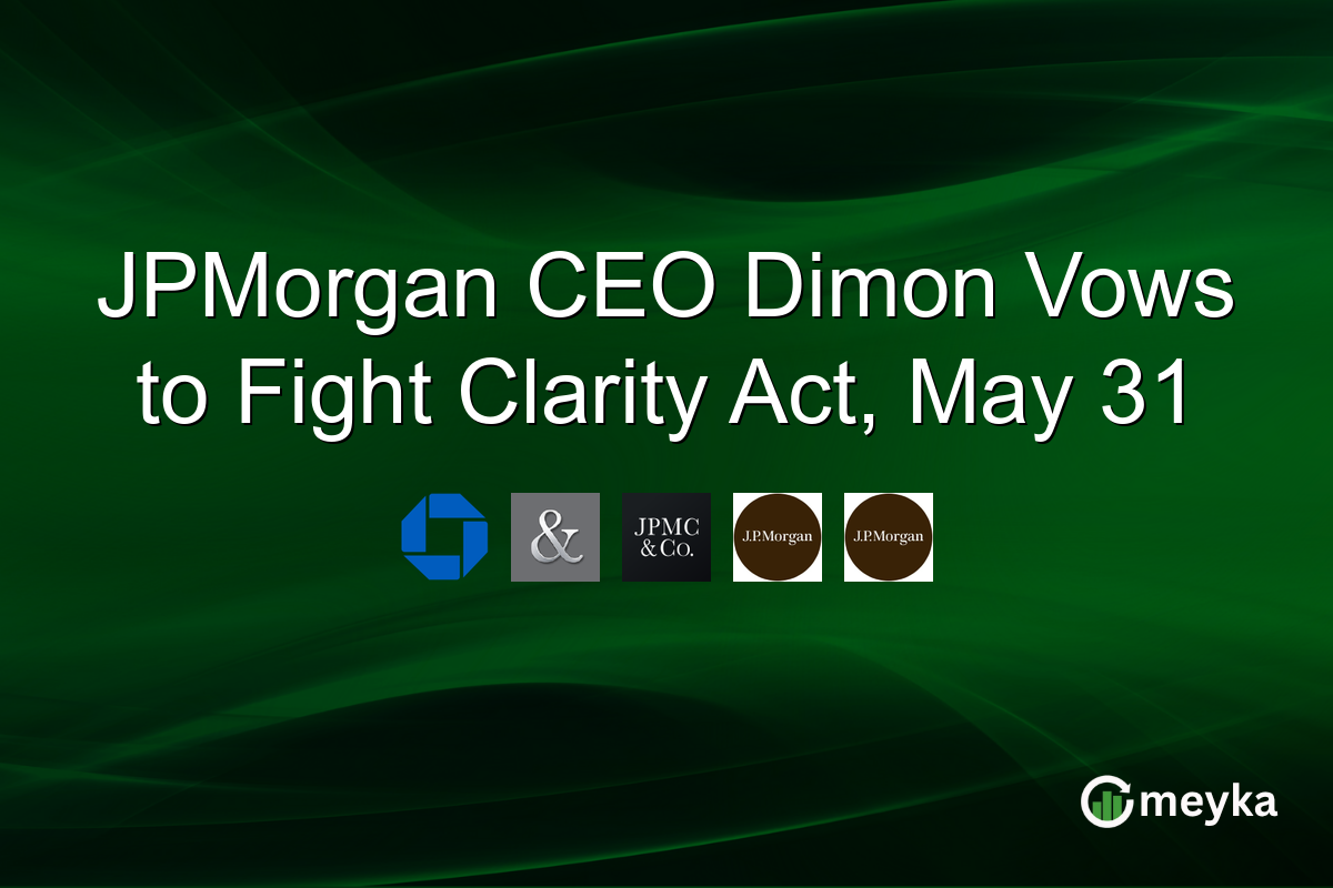 JPMorgan CEO Dimon Vows to Fight Clarity Act, May 31
