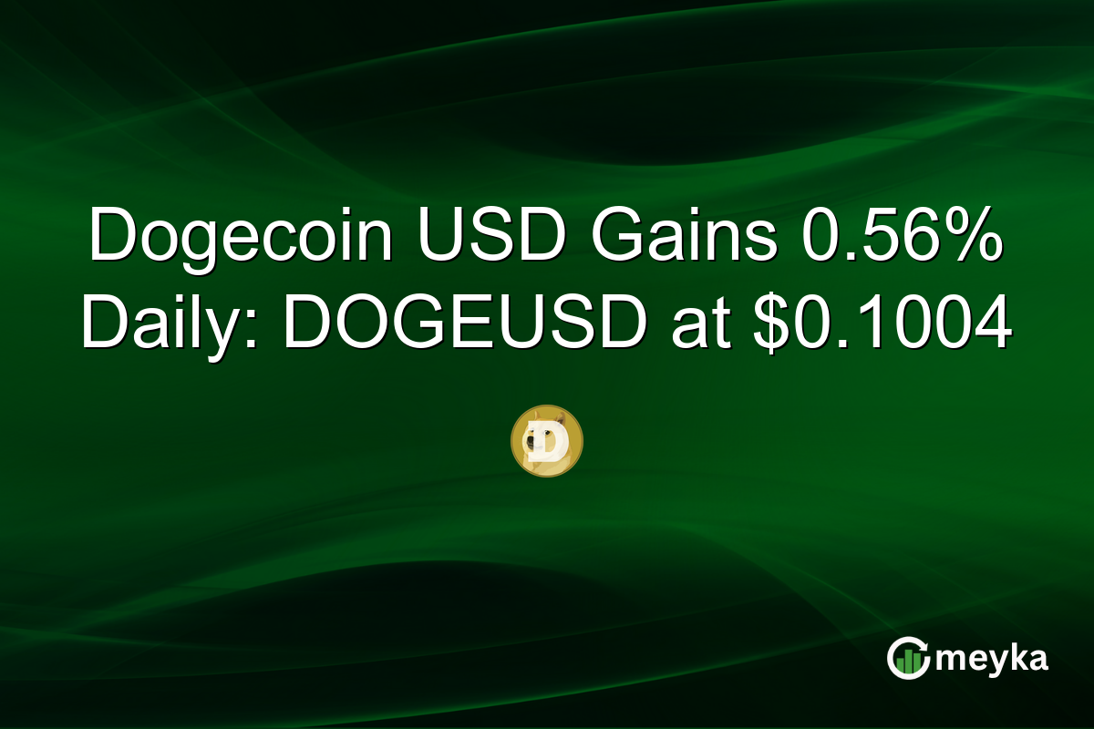 Dogecoin USD Gains 0.56% Daily: DOGEUSD at $0.1004