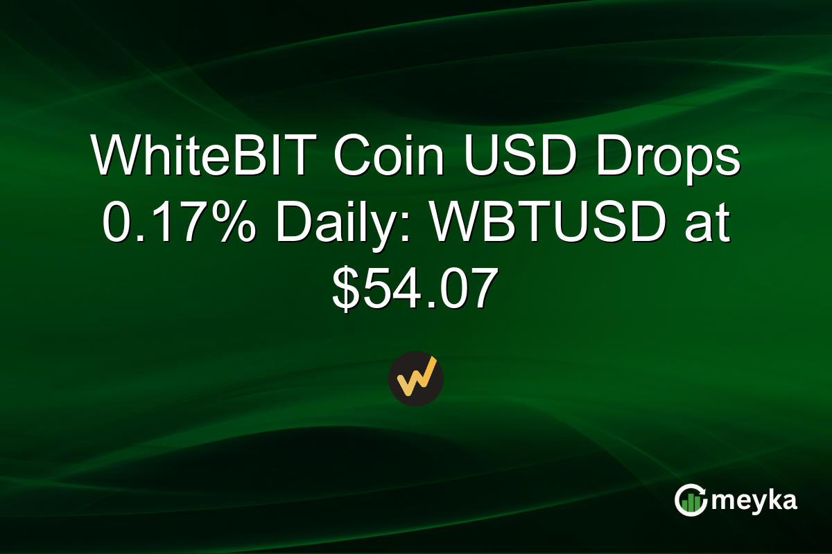WhiteBIT Coin USD Drops 0.17% Daily: WBTUSD at $54.07