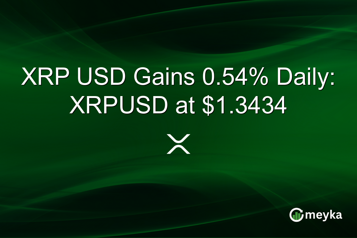 XRP USD Gains 0.54% Daily: XRPUSD at $1.3434