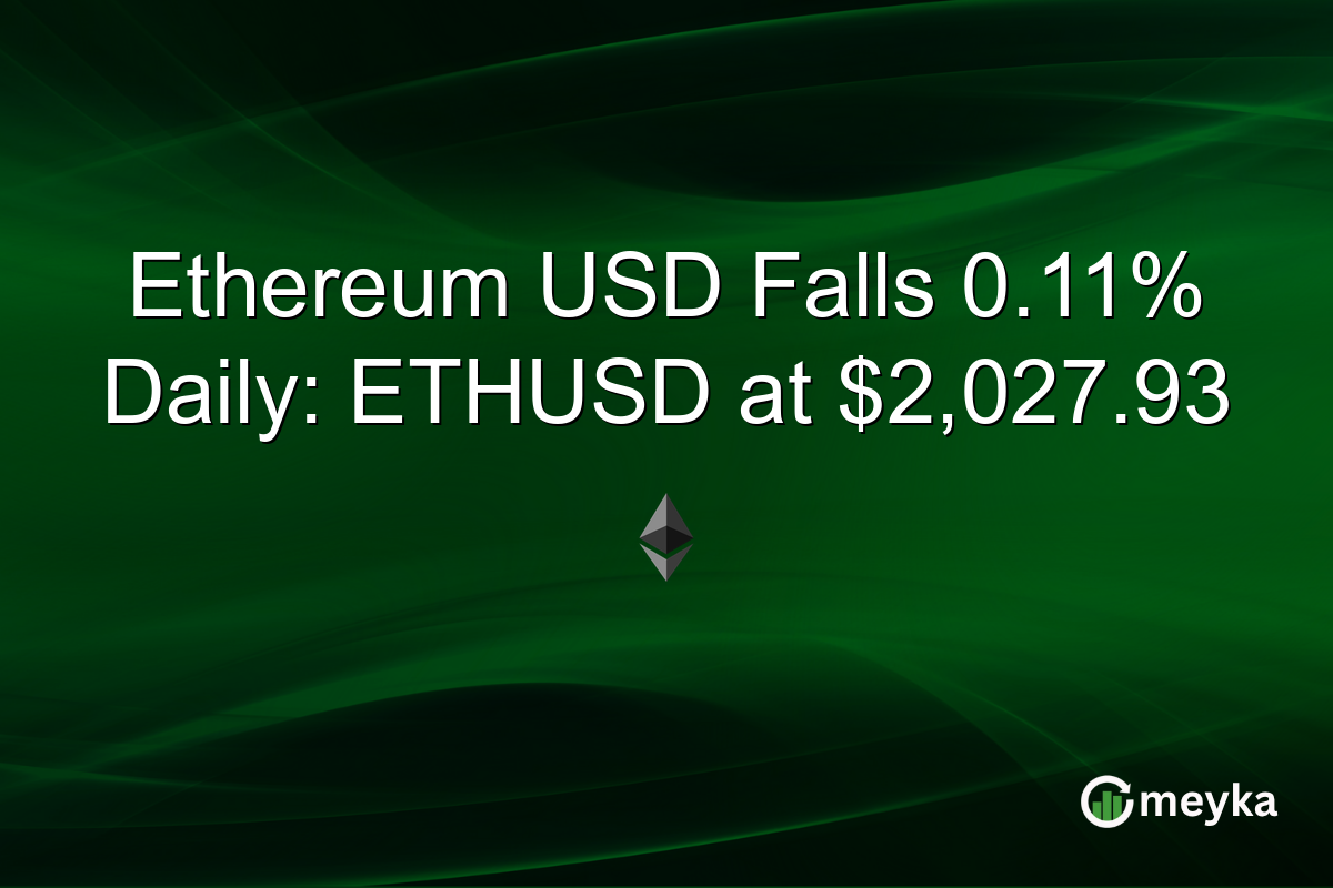 Ethereum USD Falls 0.11% Daily: ETHUSD at $2,027.93