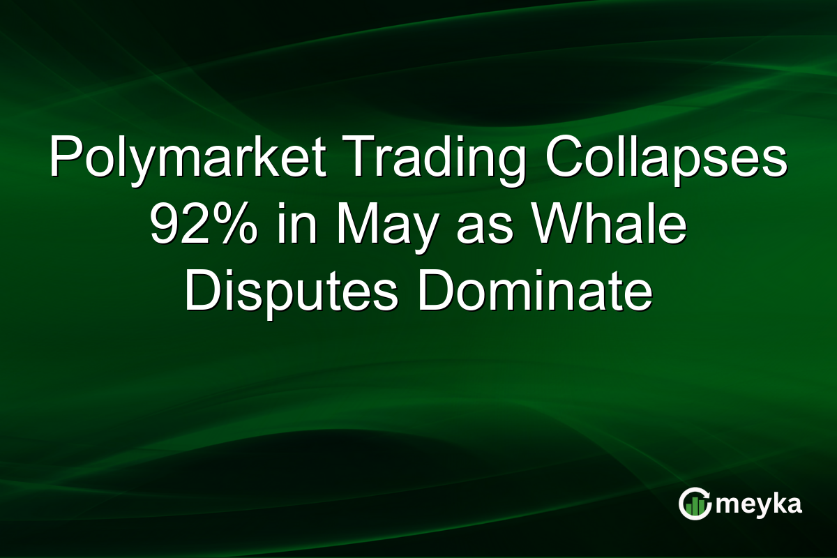 Polymarket Trading Collapses 92% in May as Whale Disputes Dominate