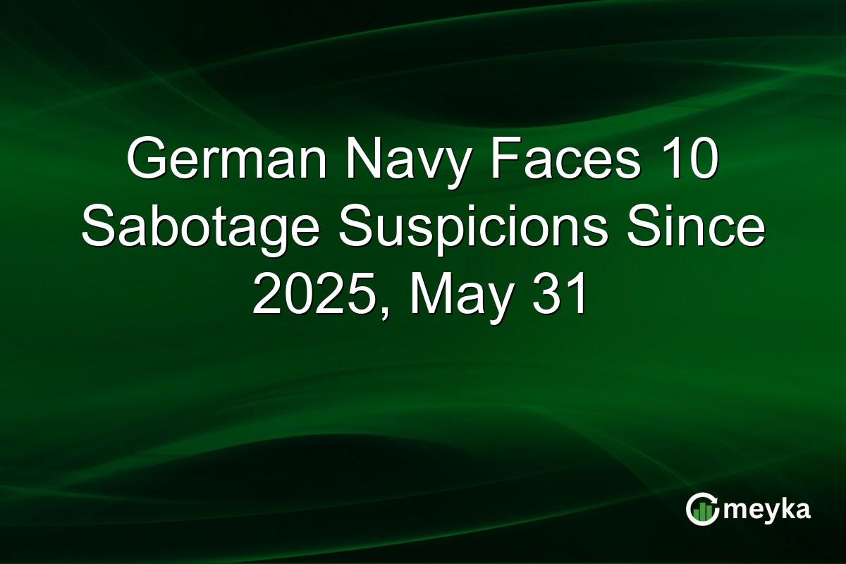 German Navy Faces 10 Sabotage Suspicions Since 2025, May 31
