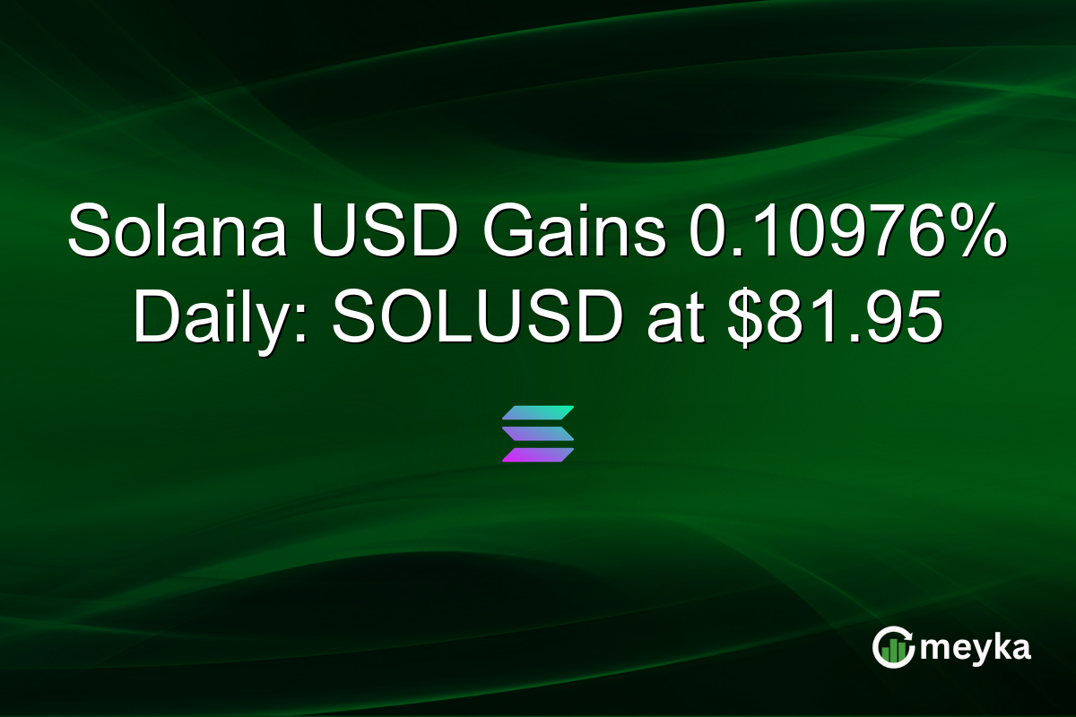 Solana USD Gains 0.10976% Daily: SOLUSD at $81.95
