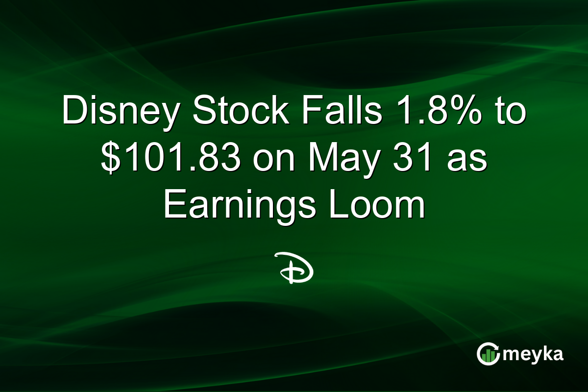 Disney Stock Falls 1.8% to $101.83 on May 31 as Earnings Loom