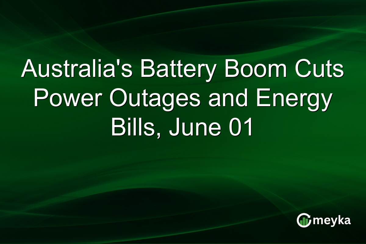 Australia’s Battery Boom Cuts Power Outages and Energy Bills, June 01