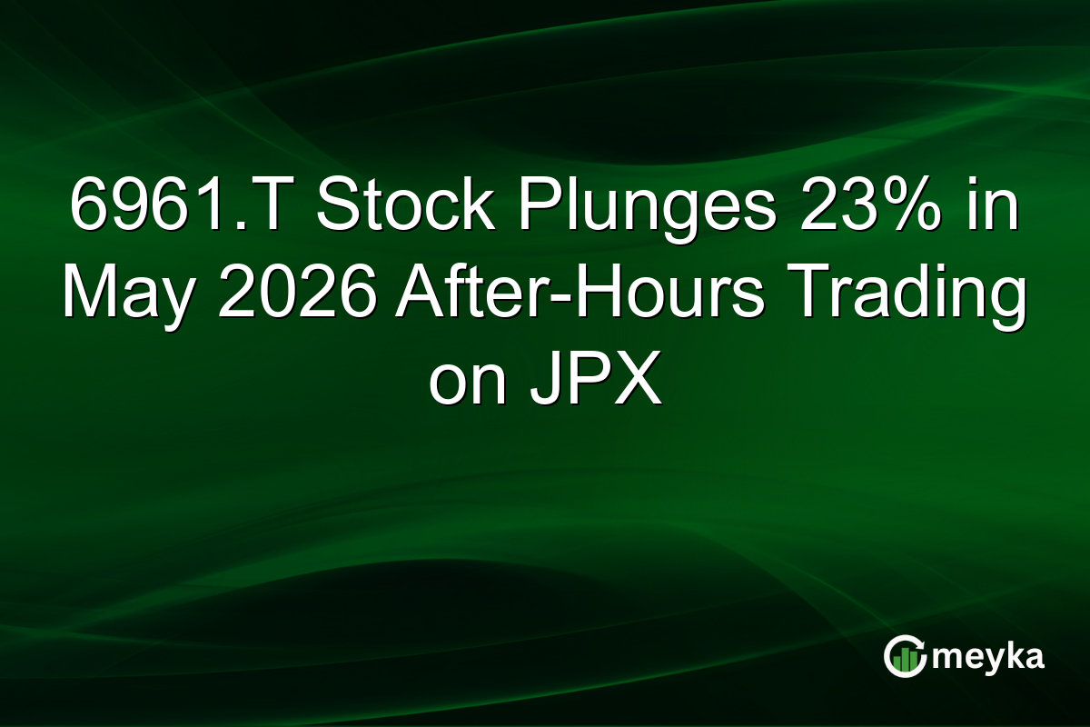 6961.T Stock Plunges 23% in May 2026 After-Hours Trading on JPX
