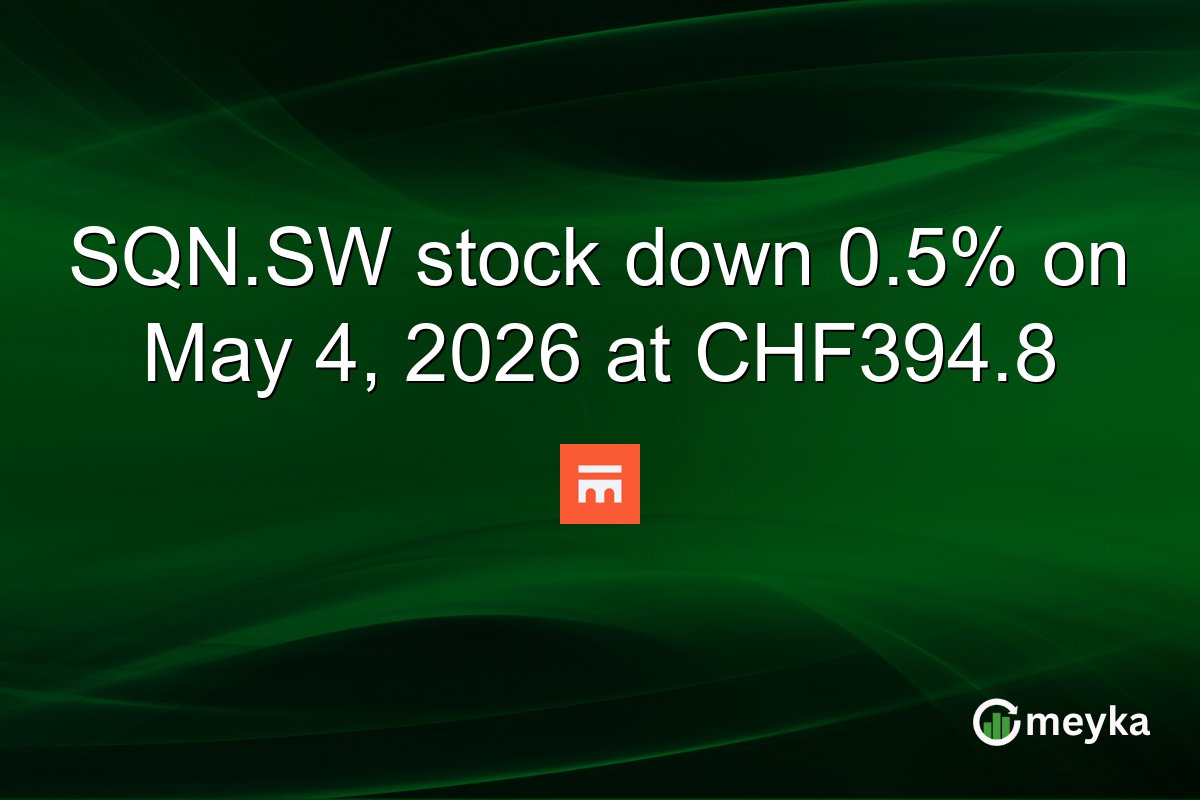 SQN.SW stock down 0.5% on May 4, 2026 at CHF394.8