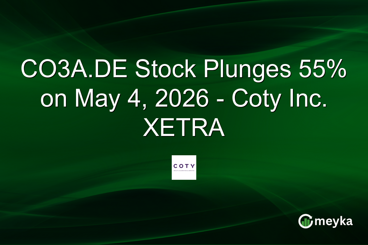 CO3A.DE Stock Plunges 55% on May 4, 2026 – Coty Inc. XETRA