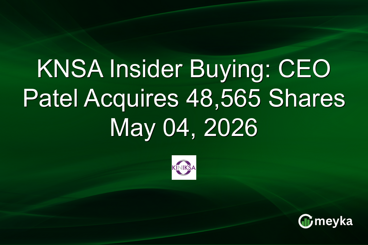 KNSA Insider Buying: CEO Patel Acquires 48,565 Shares May 04, 2026