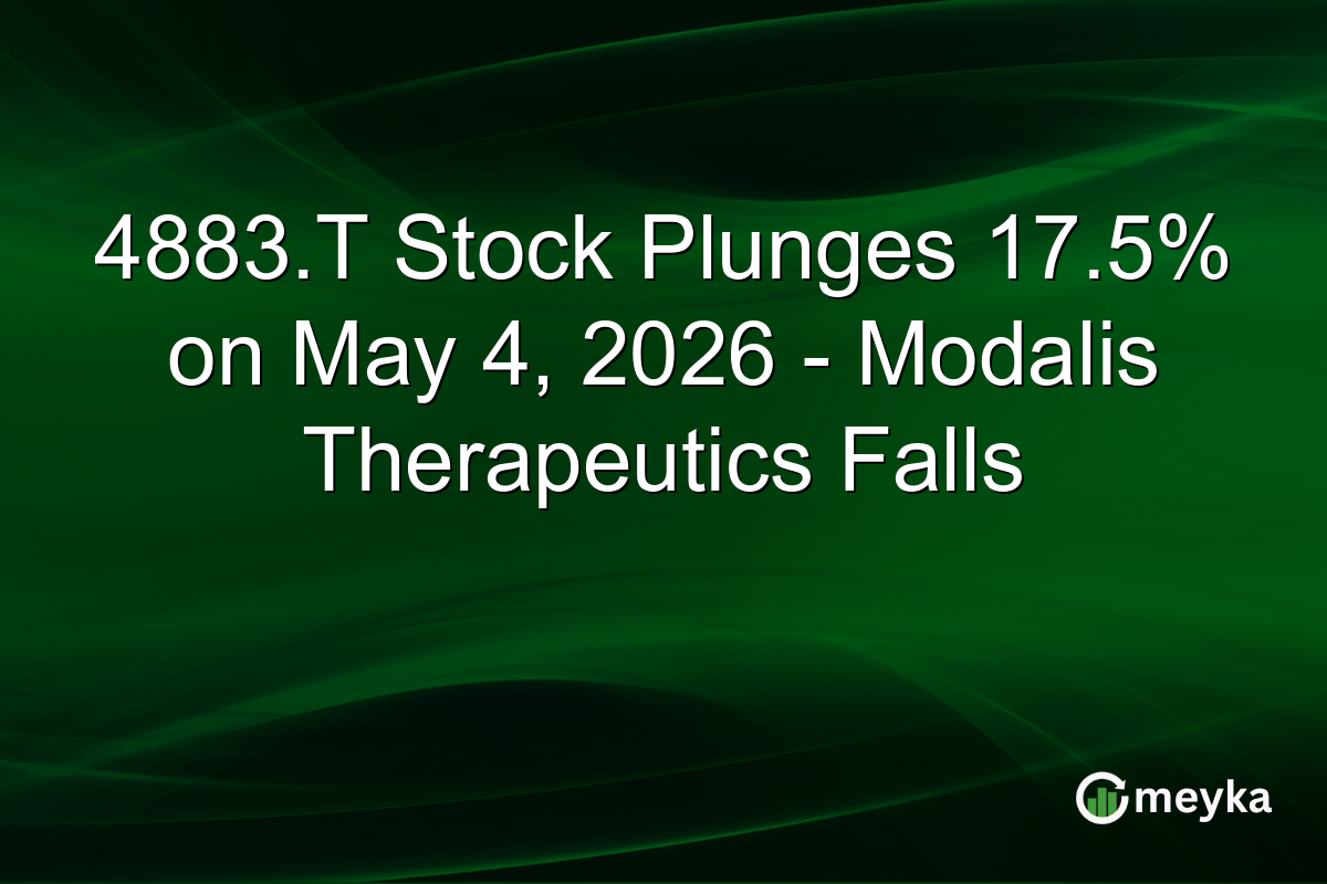 4883.T Stock Plunges 17.5% on May 4, 2026 – Modalis Therapeutics Falls