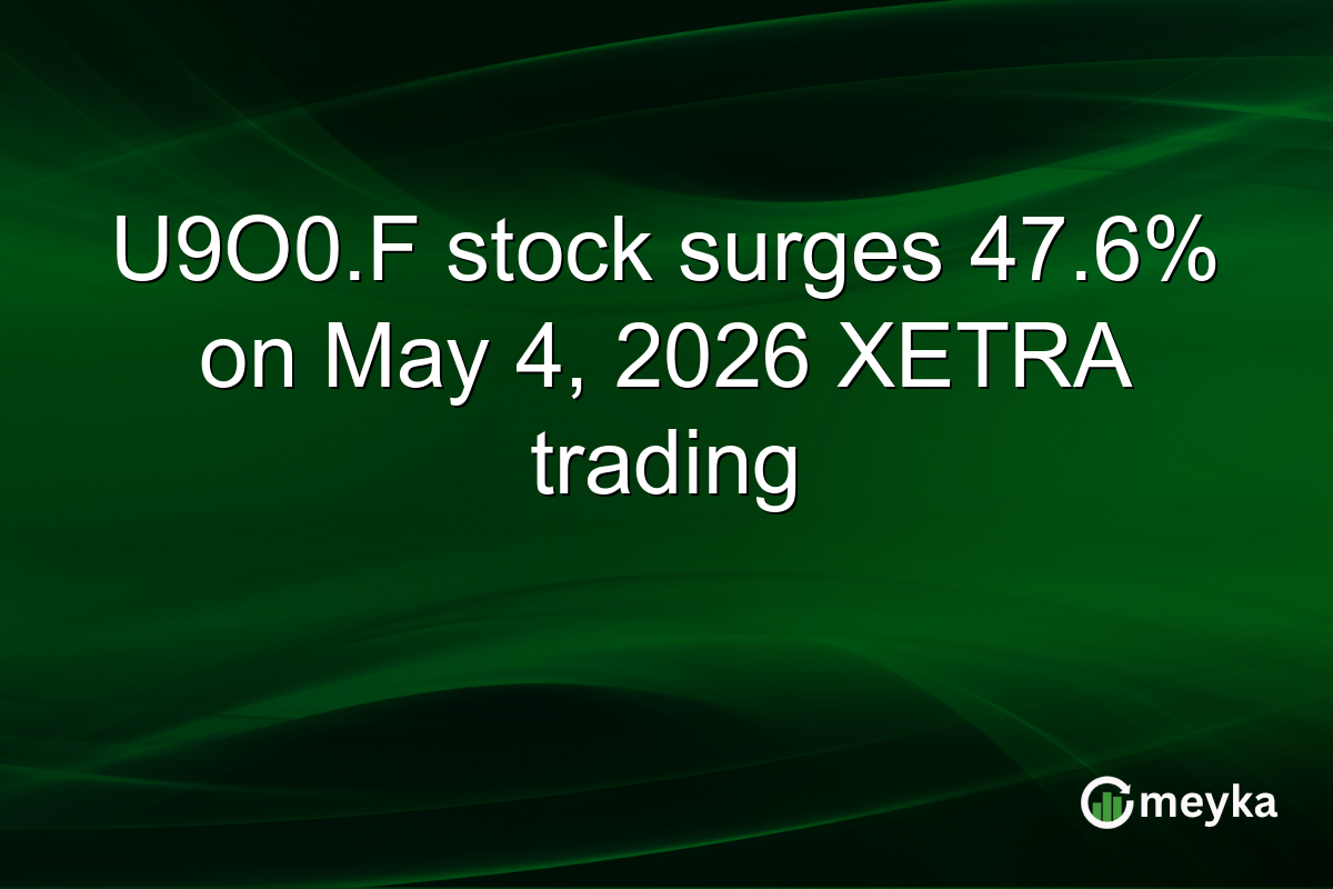 U9O0.F stock surges 47.6% on May 4, 2026 XETRA trading
