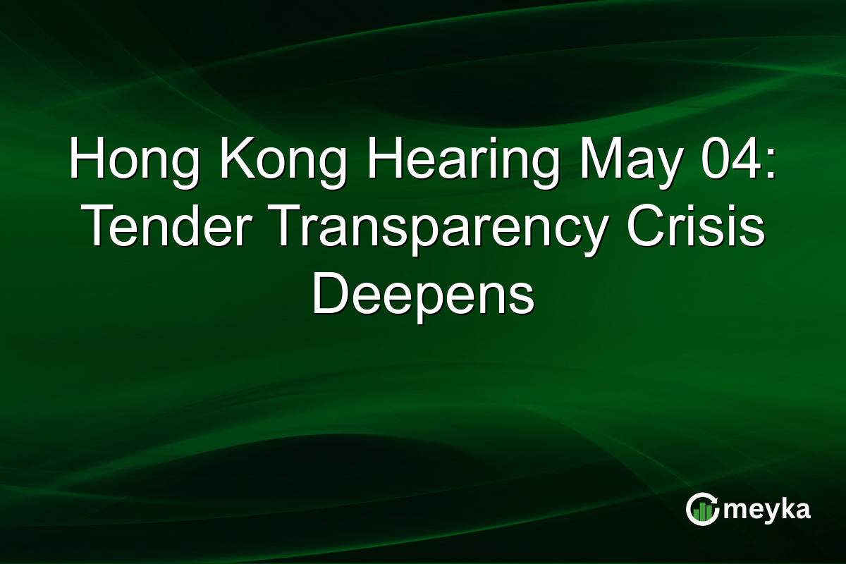 Hong Kong Hearing May 04: Tender Transparency Crisis Deepens