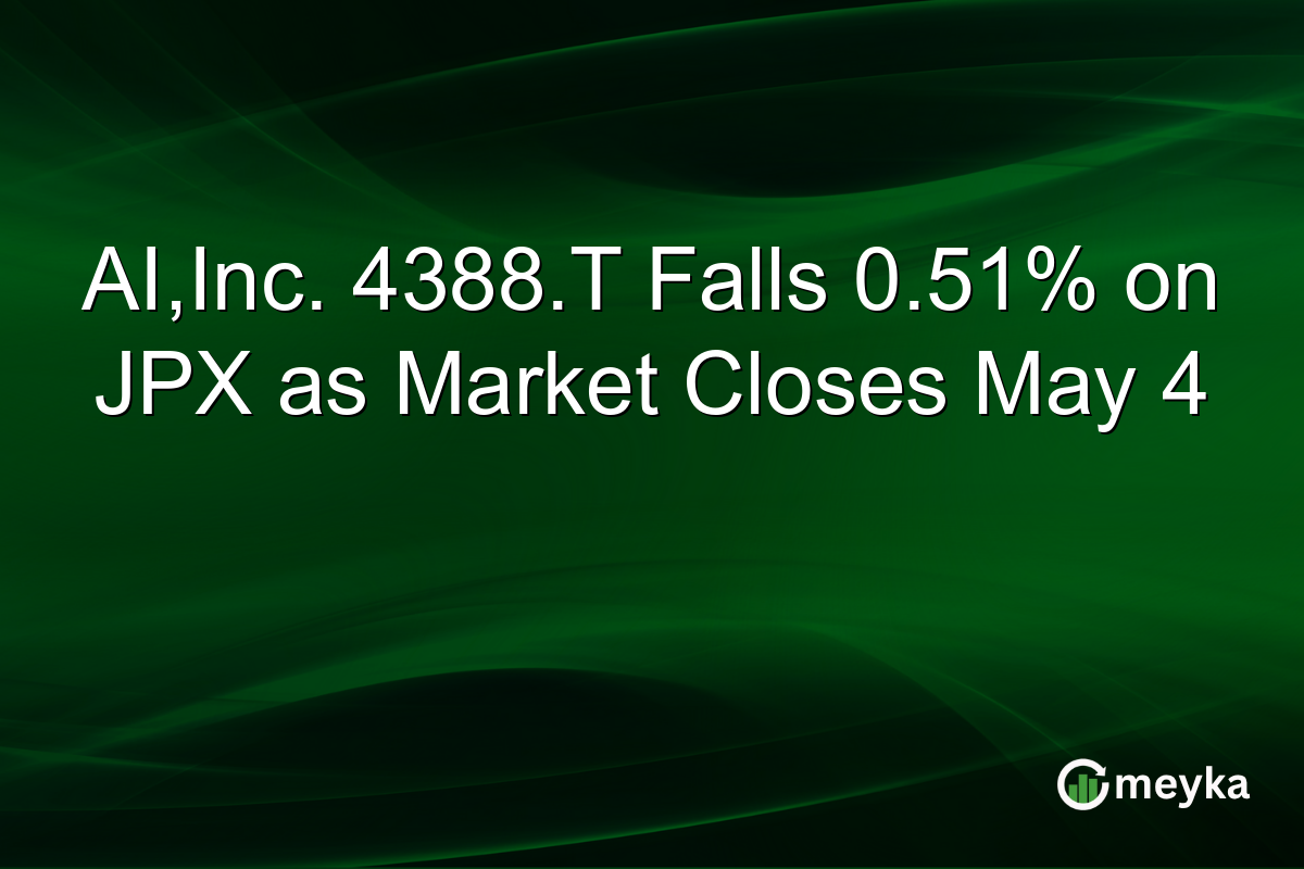 AI,Inc. 4388.T Falls 0.51% on JPX as Market Closes May 4