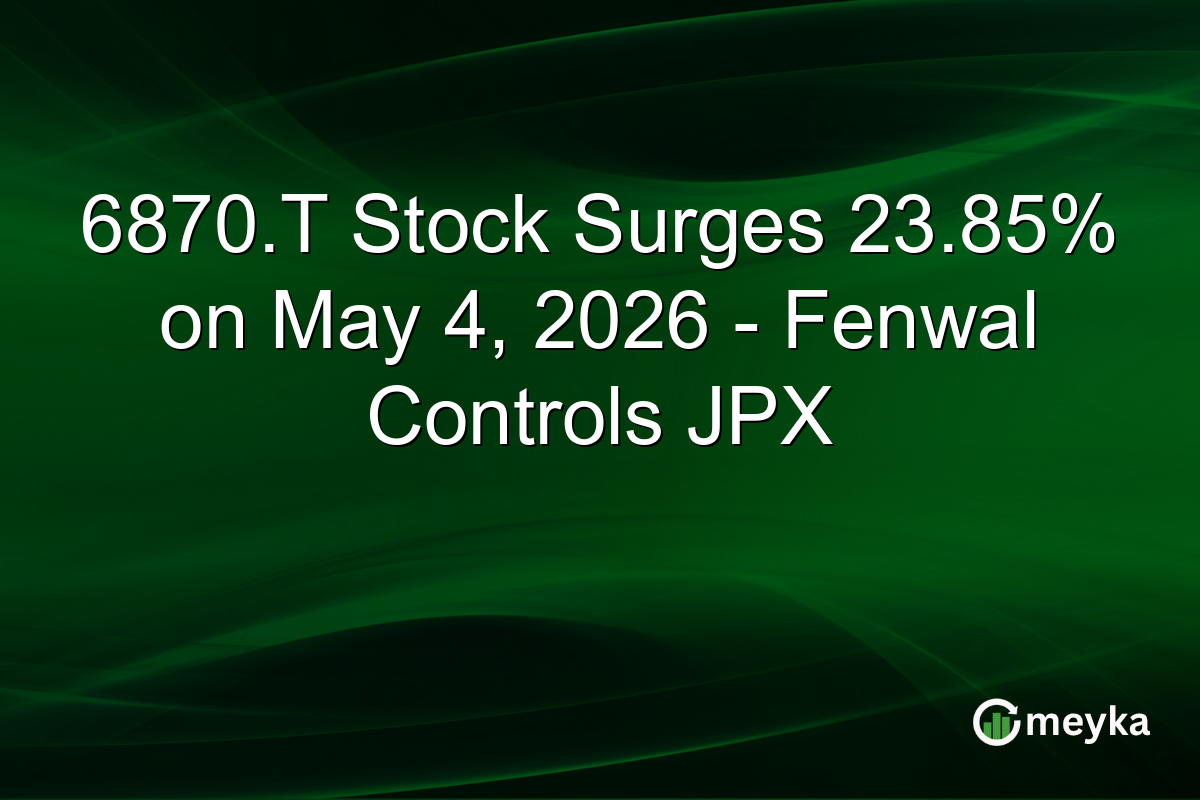6870.T Stock Surges 23.85% on May 4, 2026 – Fenwal Controls JPX