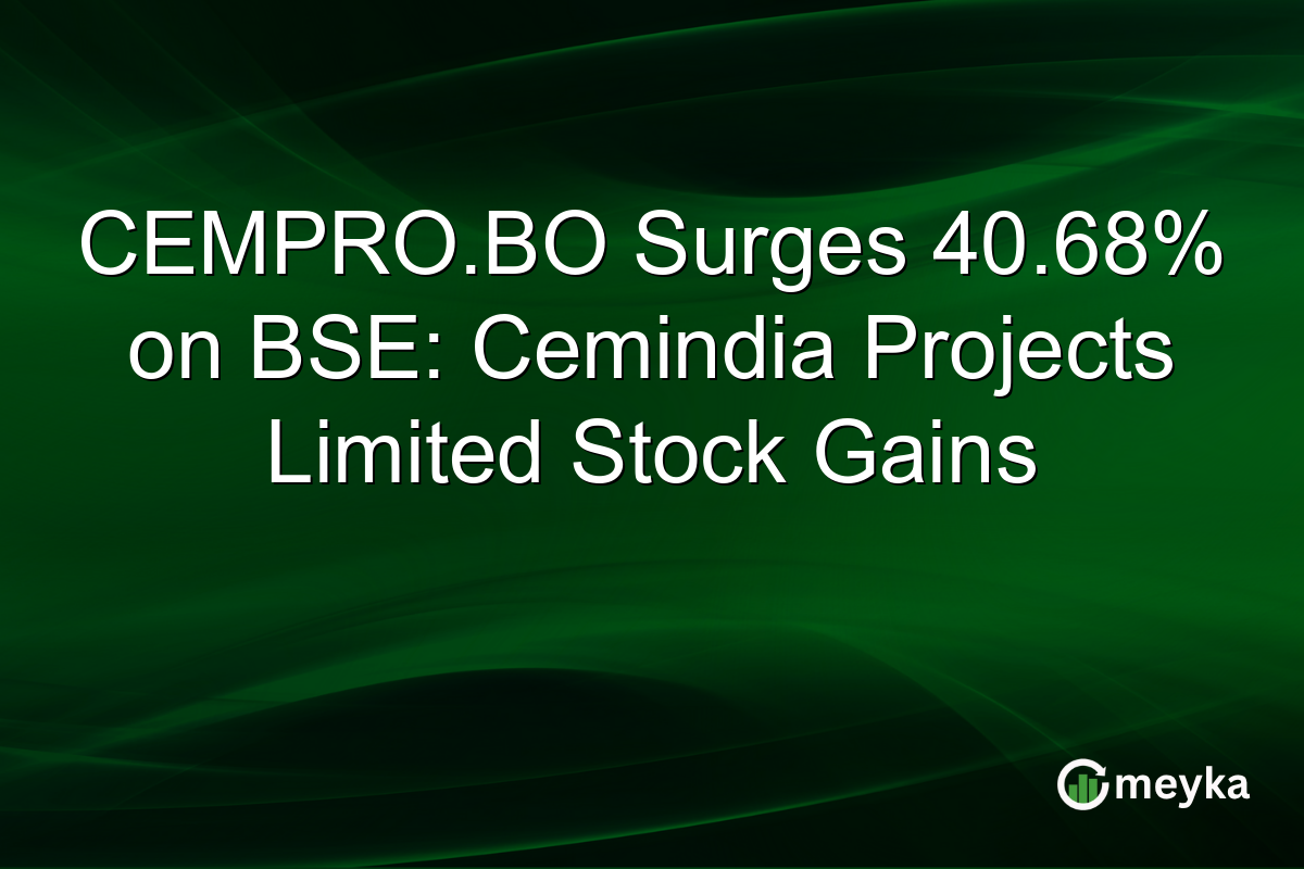 CEMPRO.BO Surges 40.68% on BSE: Cemindia Projects Limited Stock Gains