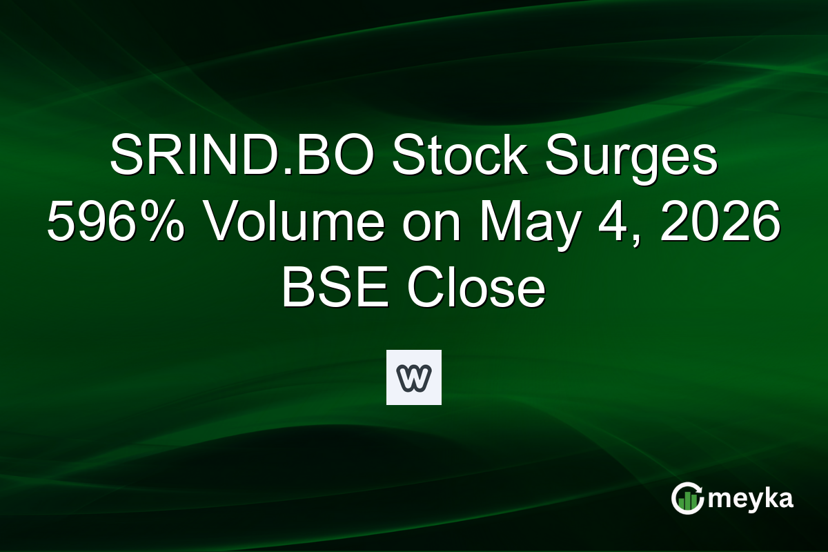 SRIND.BO Stock Surges 596% Volume on May 4, 2026 BSE Close