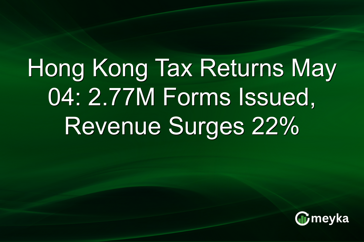 Hong Kong Tax Returns May 04: 2.77M Forms Issued, Revenue Surges 22%