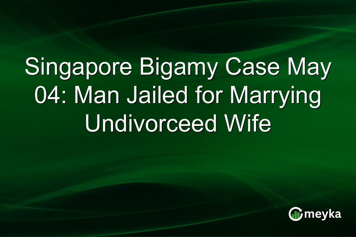 Singapore Bigamy Case May 04: Man Jailed for Marrying Undivorceed Wife
