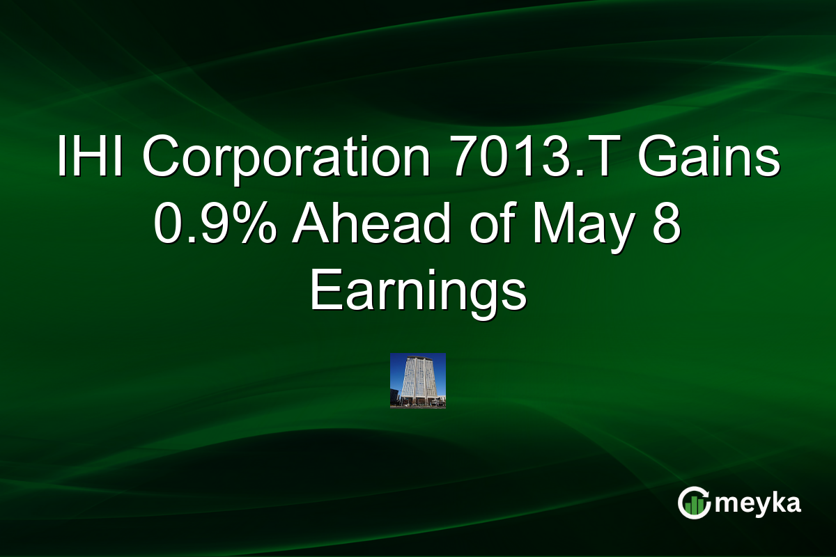 IHI Corporation 7013.T Gains 0.9% Ahead of May 8 Earnings
