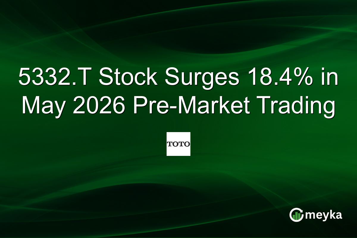 5332.T Stock Surges 18.4% in May 2026 Pre-Market Trading