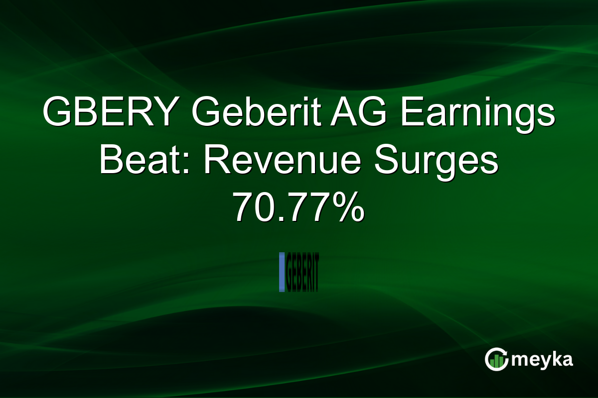GBERY Geberit AG Earnings Beat: Revenue Surges 70.77%