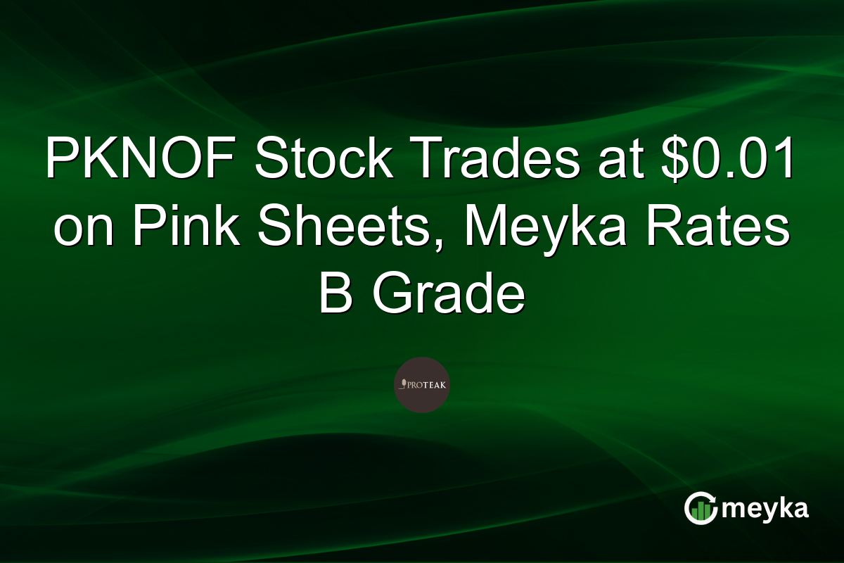 PKNOF Stock Trades at $0.01 on Pink Sheets, Meyka Rates B Grade
