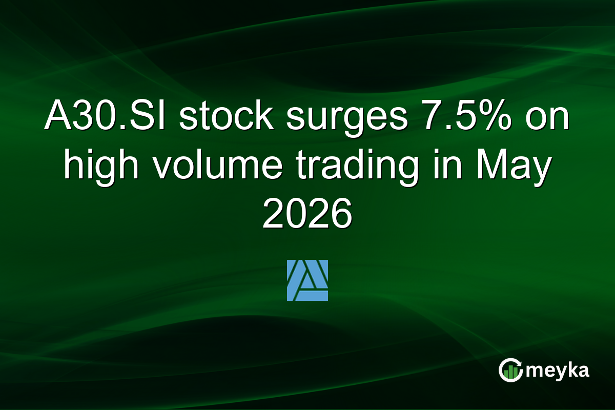 A30.SI stock surges 7.5% on high volume trading in May 2026