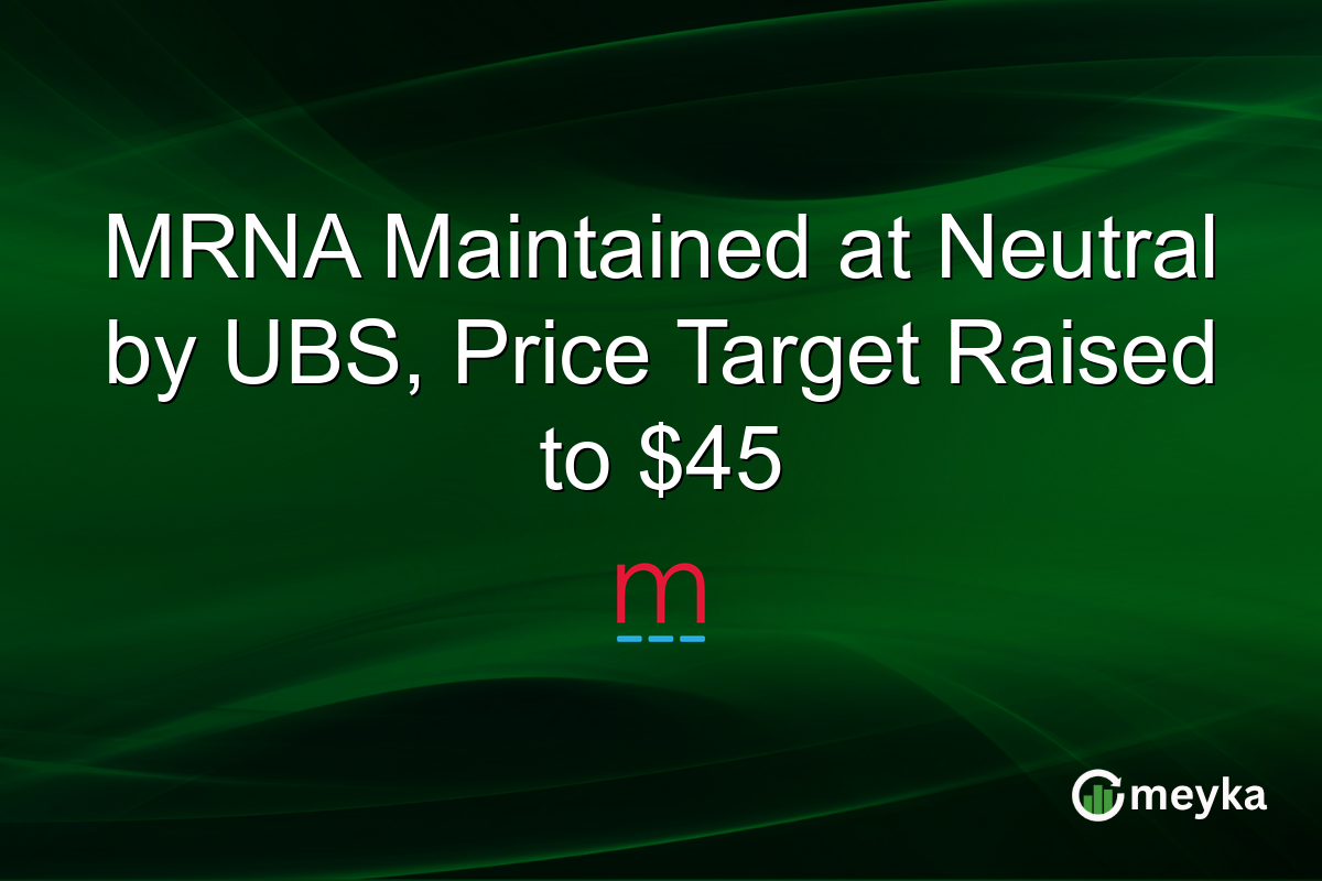 MRNA Maintained at Neutral by UBS, Price Target Raised to $45